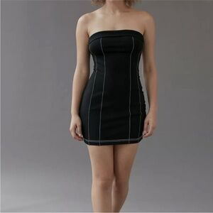 Urban Outfitters Kristy Knit Corset Tube Dress Bodycon Mini Black Small